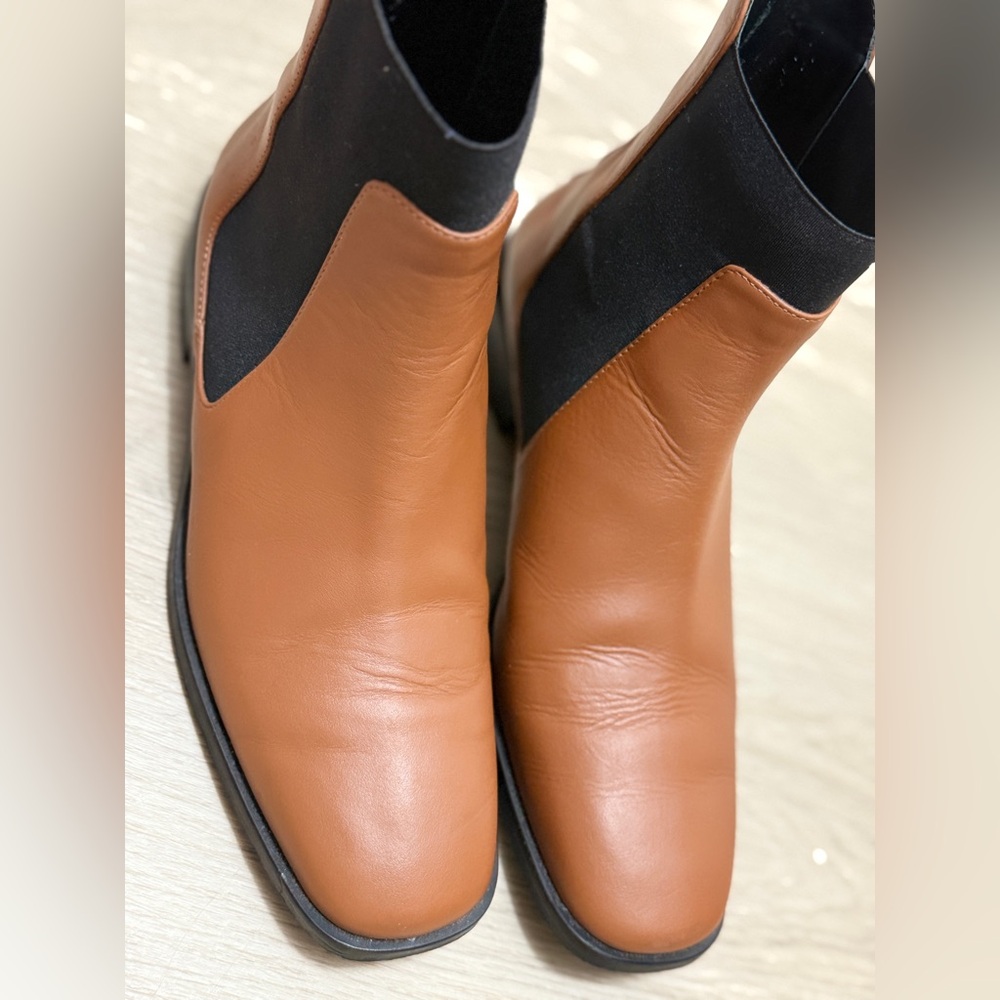 Everlane Italian Leather Chelsea Boots Cognac Brown Women’s Size 7 Made in Italy - Picture 10 of 13